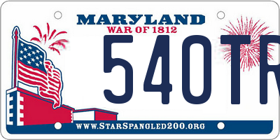 MD license plate 540TR