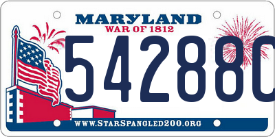 MD license plate 54288CG