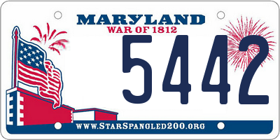 MD license plate 5442