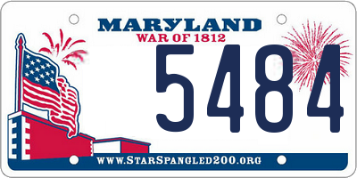 MD license plate 5484