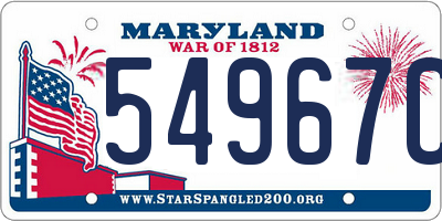 MD license plate 54967CF