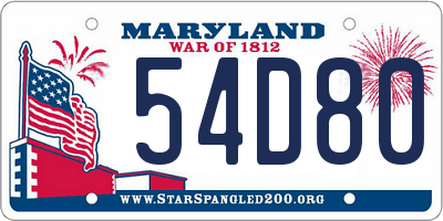 MD license plate 54D801