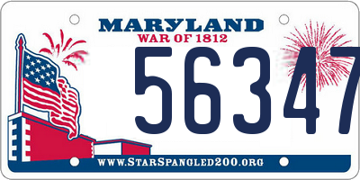 MD license plate 56347