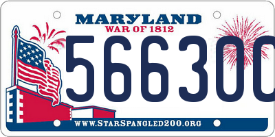 MD license plate 56630CH