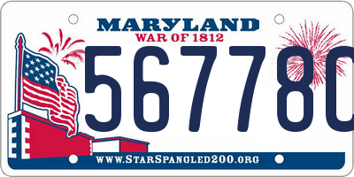 MD license plate 56778CG