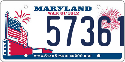 MD license plate 57361