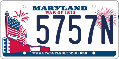 MD license plate 5757NY