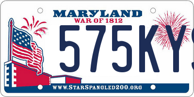 MD license plate 575KYS