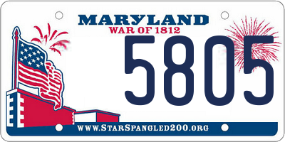 MD license plate 5805