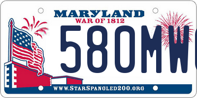 MD license plate 580MWC