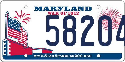 MD license plate 58204