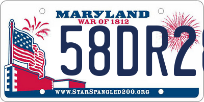 MD license plate 58DR28