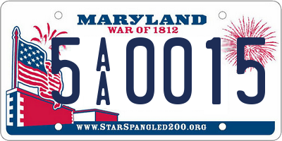 MD license plate 5AA0015