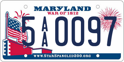 MD license plate 5AA0097
