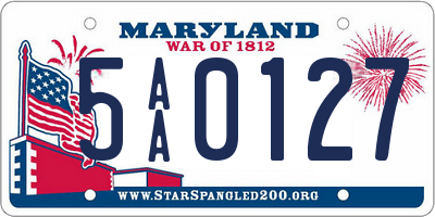 MD license plate 5AA0127