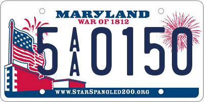 MD license plate 5AA0150