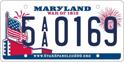 MD license plate 5AA0169