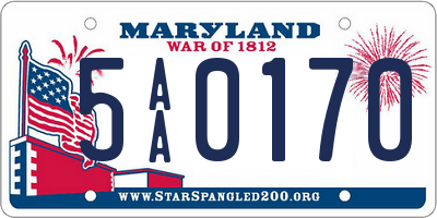 MD license plate 5AA0170