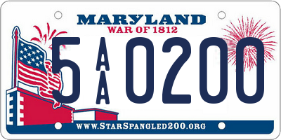 MD license plate 5AA0200