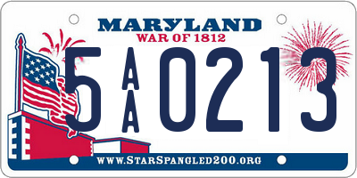 MD license plate 5AA0213