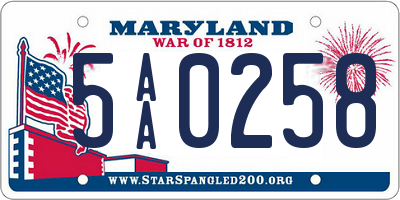 MD license plate 5AA0258