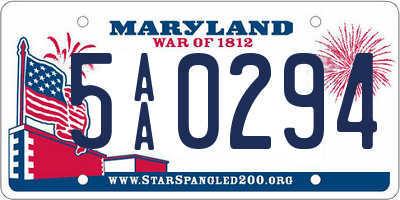 MD license plate 5AA0294
