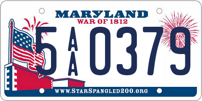 MD license plate 5AA0379