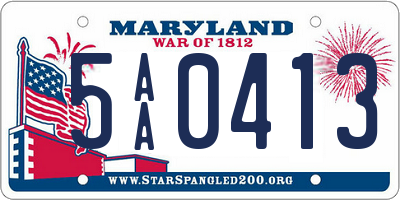 MD license plate 5AA0413