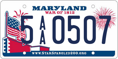 MD license plate 5AA0507