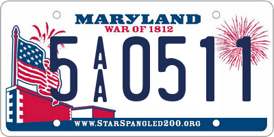 MD license plate 5AA0511