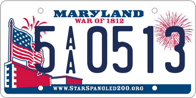 MD license plate 5AA0513