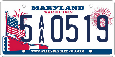 MD license plate 5AA0519