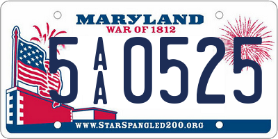 MD license plate 5AA0525