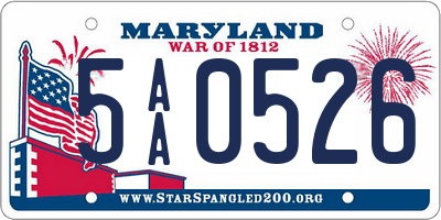 MD license plate 5AA0526