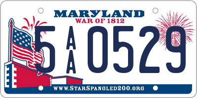 MD license plate 5AA0529