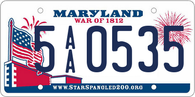 MD license plate 5AA0535