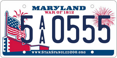 MD license plate 5AA0555