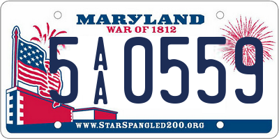 MD license plate 5AA0559