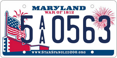 MD license plate 5AA0563