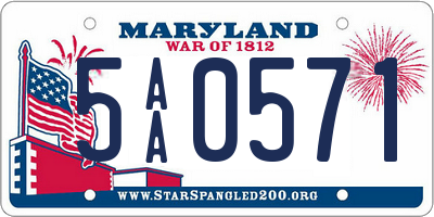 MD license plate 5AA0571