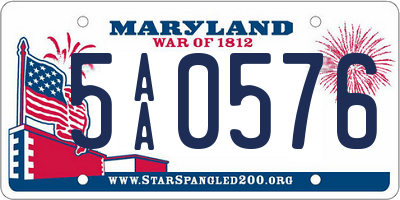 MD license plate 5AA0576