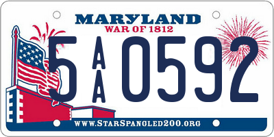 MD license plate 5AA0592