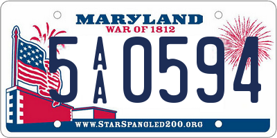 MD license plate 5AA0594