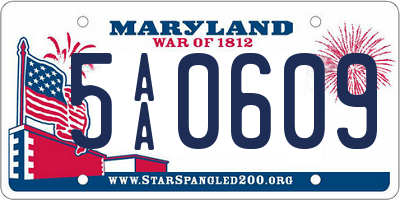 MD license plate 5AA0609