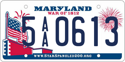 MD license plate 5AA0613