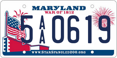 MD license plate 5AA0619