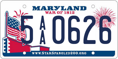 MD license plate 5AA0626