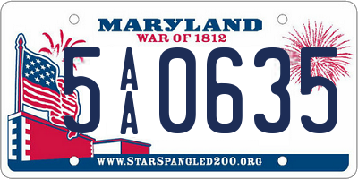 MD license plate 5AA0635