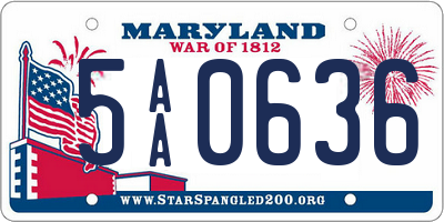 MD license plate 5AA0636