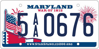 MD license plate 5AA0676